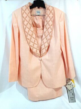 Emily Skirt Suit Size 16 (XL) Women 2 Piece Outfit NWT Dreamsicle Orange